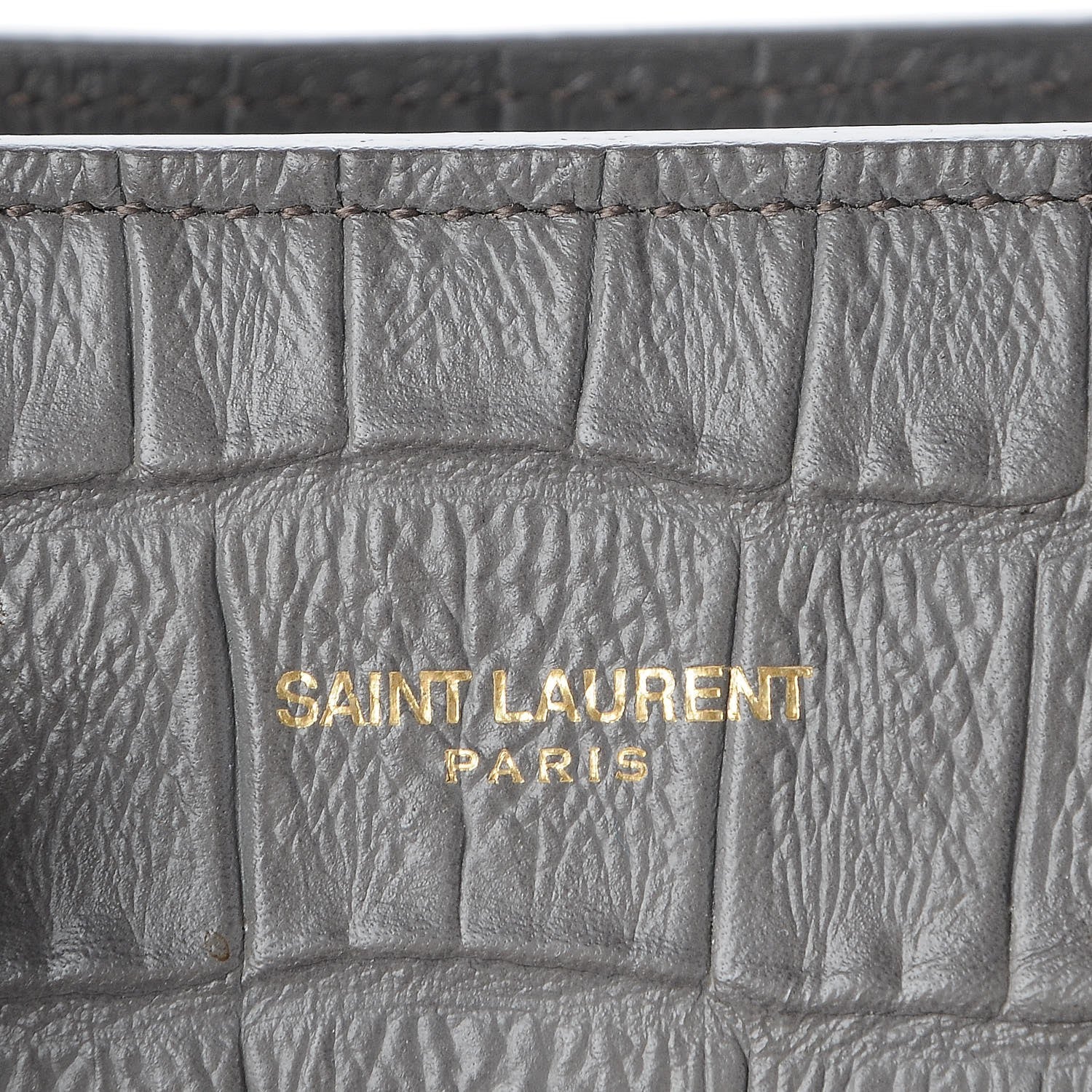 Saint Laurent Calfskin Crocodile Embossed Small Sac De Jour Fog 8 of 8