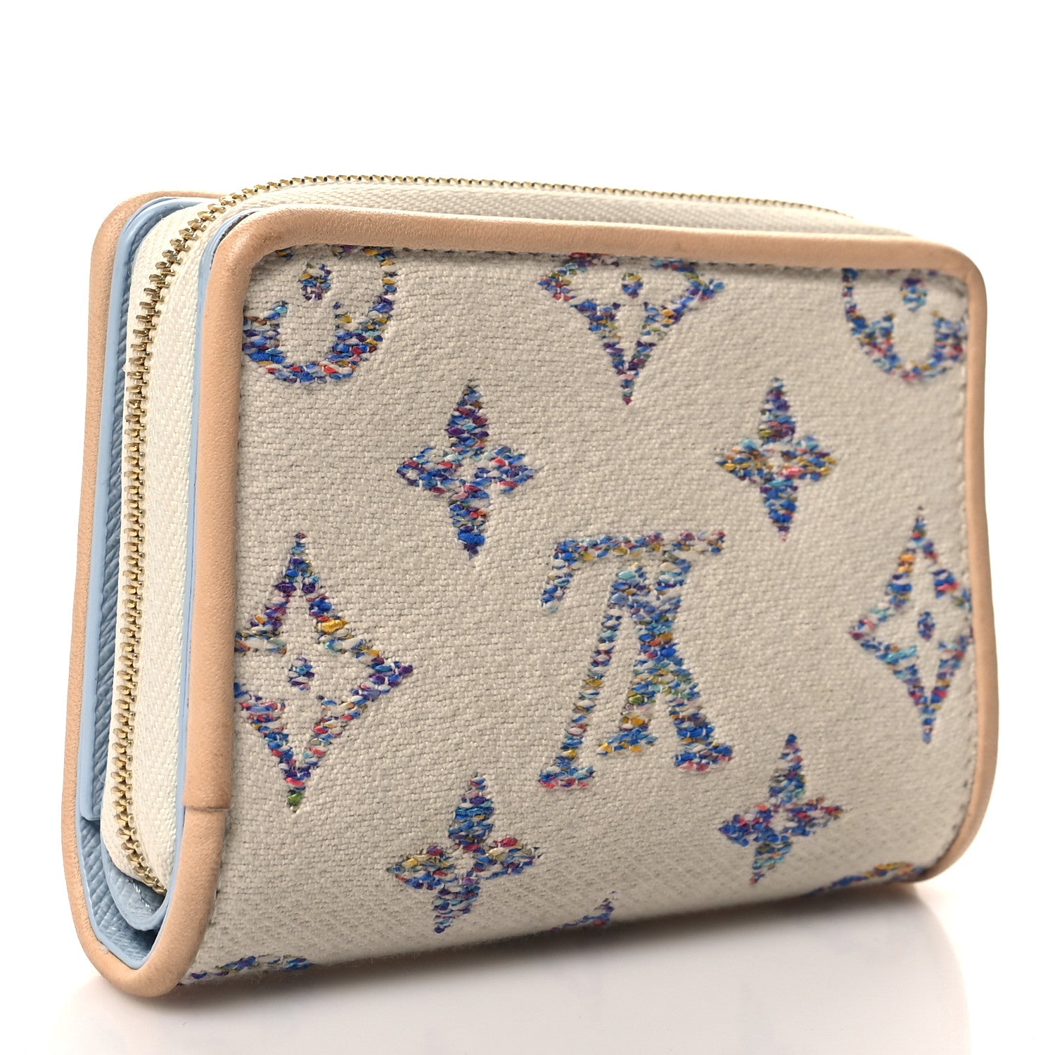 Louis Vuitton LOUIS VUITTON Monogram Jacquard Lou Wallet White 3 of 10
