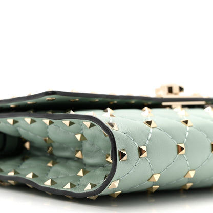 Valentino Garavani Lambskin Rockstud Spike Wallet on Chain Morning Dew 8 of 10