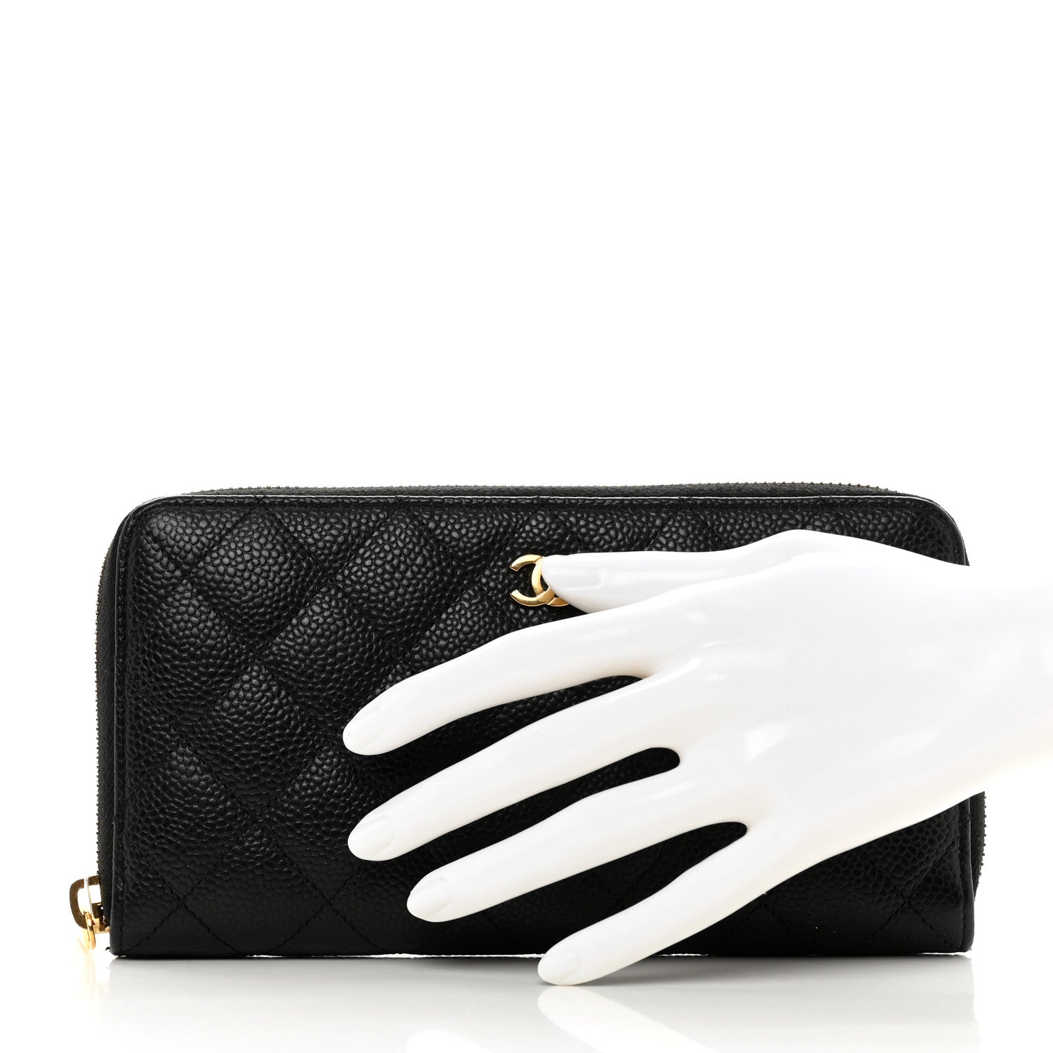 Chanel Caviar Quilted Large Gusset Zip Around Wallet Black 2 of 10