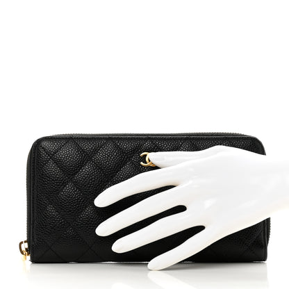 Chanel Caviar Quilted Large Gusset Zip Around Wallet Black 2 of 10