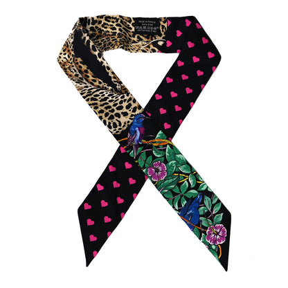 Hermes Silk Jungle Love Love Twilly Black Vert Rose Vif 1 of 4