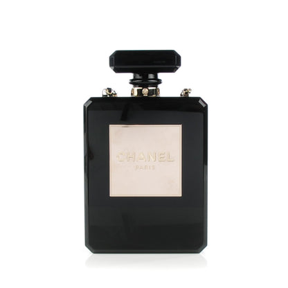 Chanel Plexiglass Perfume Bottle Clutch Black 1 of 7