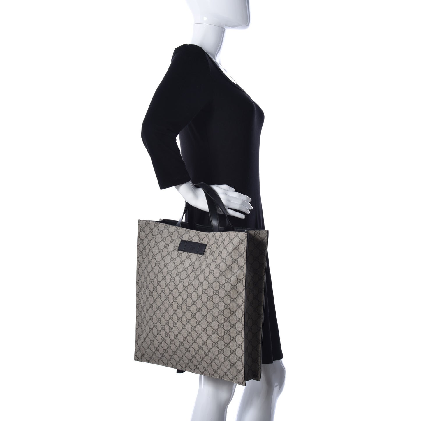 Soft GG Supreme Monogram Web Vertical Tote Black