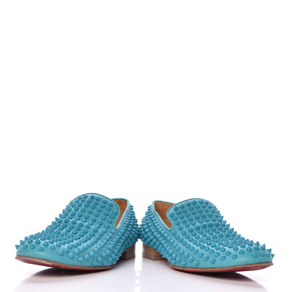 Christian Louboutin Calfskin Mens Rollerboy Spikes Flat Loafers 40.5 Riviera 6 of 15