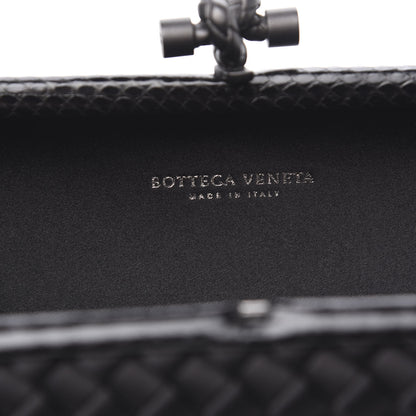 Bottega Veneta Satin Ayers Intreccio Impero Stretch Knot Clutch Black 5 of 8