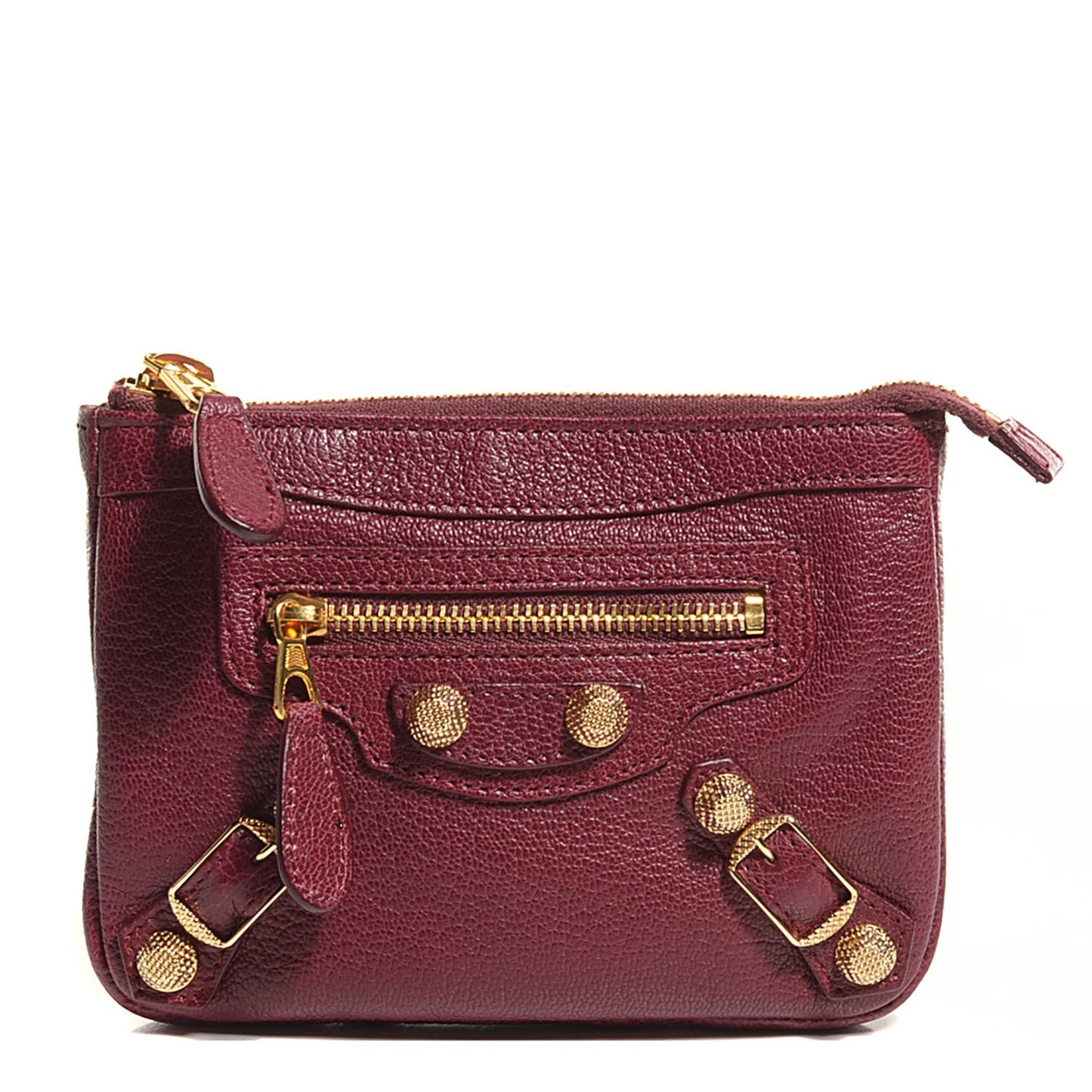 Chevre Hamilton Giant 12 Gold Hardware M Porte-Monnaie Coin Purse Cassis