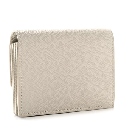 Saint Laurent Grain De Poudre Cassandre Uptown Business Card Case Crema Soft 3 of 9