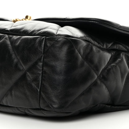 Chanel Lambskin Quilted Maxi Chanel 19 Flap Black 10 of 12