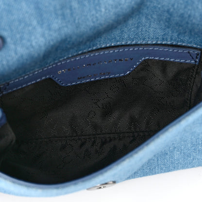 Stella McCartney Eco Denim Embroidered Zigarette Falabella Crossbody Blue 5 of 8
