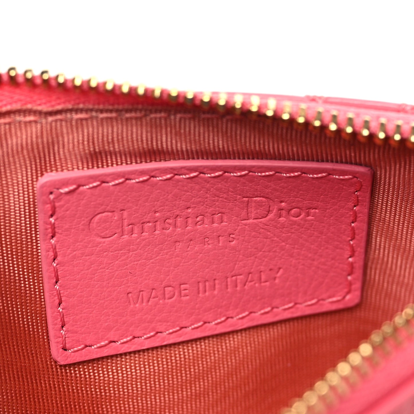 Patent Cannage Lady Dior Key Pouch Pink