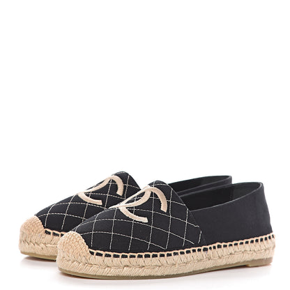 Chanel Fabric Biarritz CC Espadrilles 37 Black 3 of 11