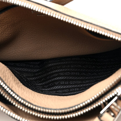 Prada Vitello Daino Double Zip Crossbody Bag Cammeo 5 of 10