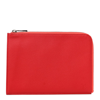 Louis Vuitton Calfskin Pochette Jules Zipped Clutch Poppy 1 of 8