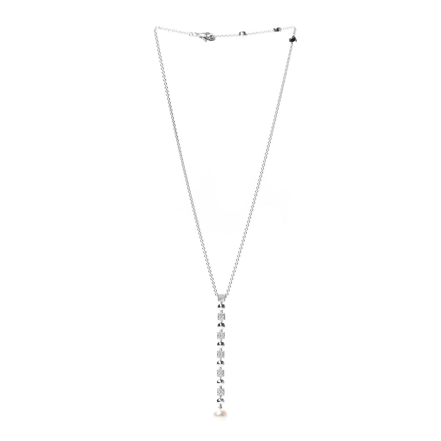 18K White Gold Diamond Pearl Lucea Necklace