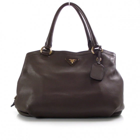 Leather Logo Satchel Brown