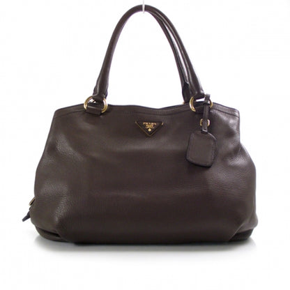 Prada Leather Logo Satchel Brown 1 of 12