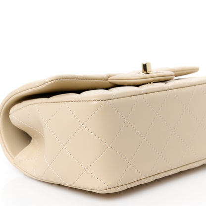 Chanel Lambskin Quilted Mini Top Handle Rectangular Flap Beige 10 of 11