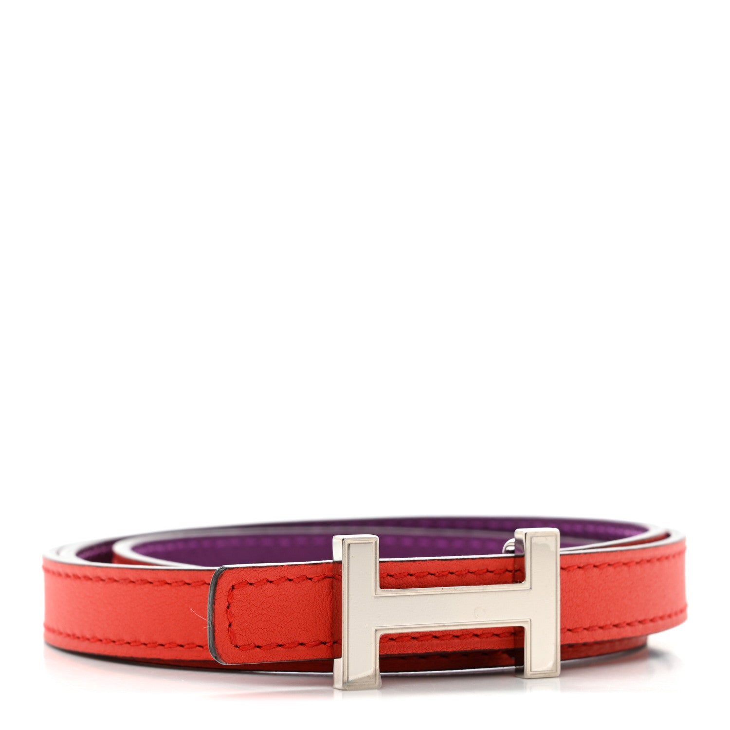 Hermes Swift Epsom 13mm Focus Belt 75 30 Capucine Anemone 1 of 9