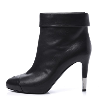 Chanel Lambskin CC Cap Toe Ankle Boots 39 Black 1 of 11