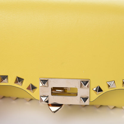 Valentino Garavani Vitello Mini Rockstud Flap Saddle Crossbody Bag Naples Yellow 8 of 15