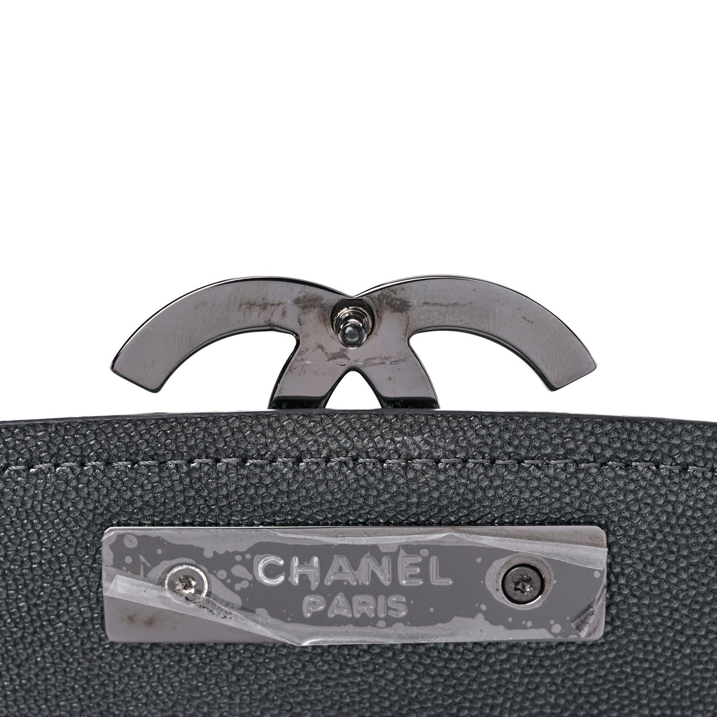 Metallic Caviar Small Coco Curve Messenger Flap Black Ruthenium