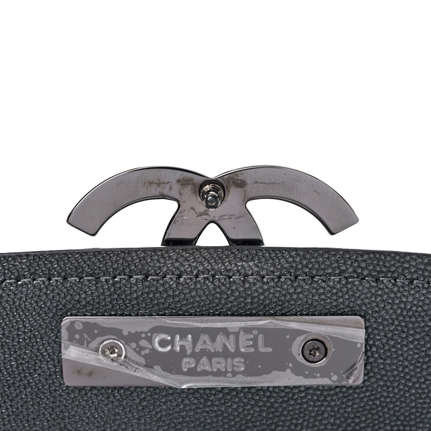 Chanel Metallic Caviar Small Coco Curve Messenger Flap Black Ruthenium 8 of 10