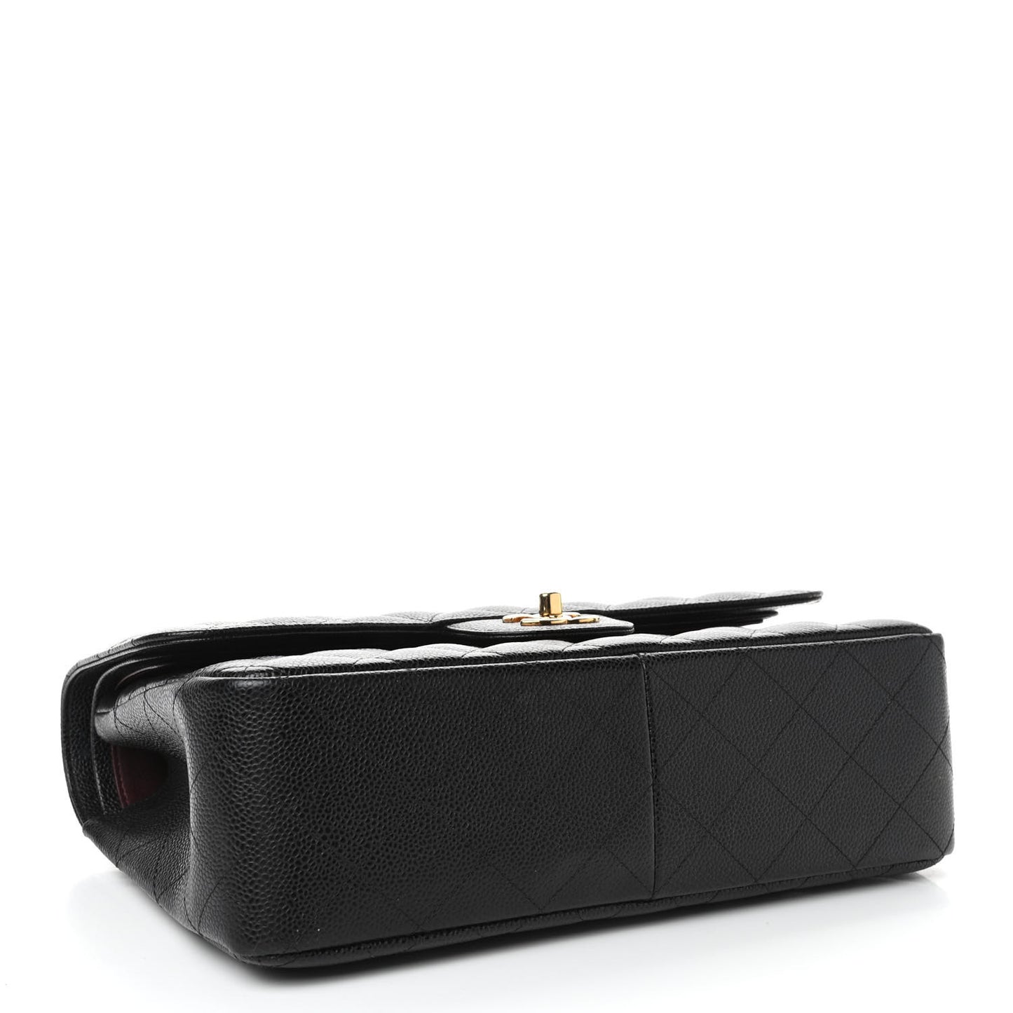 Caviar Quilted Jumbo Double Flap Black