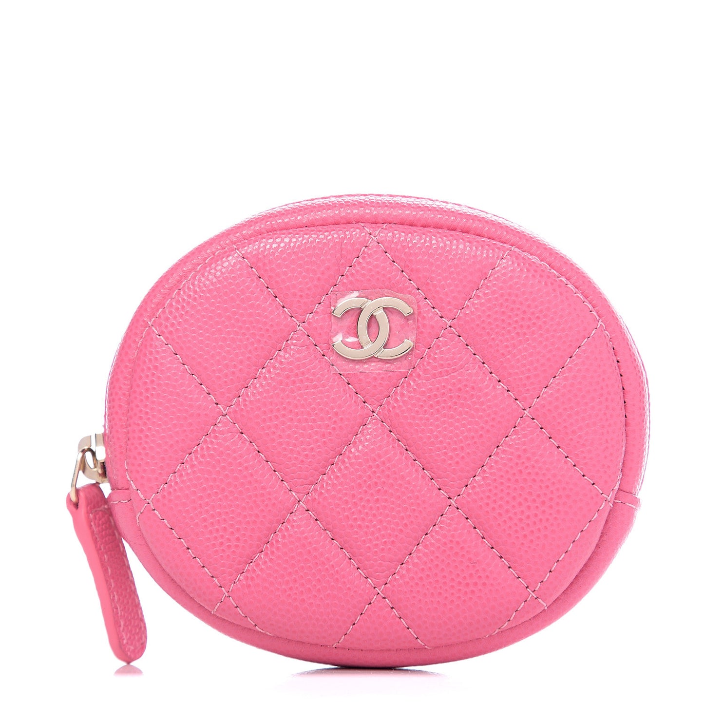Caviar Quilted Zip Around Classic Coin Purse Pink