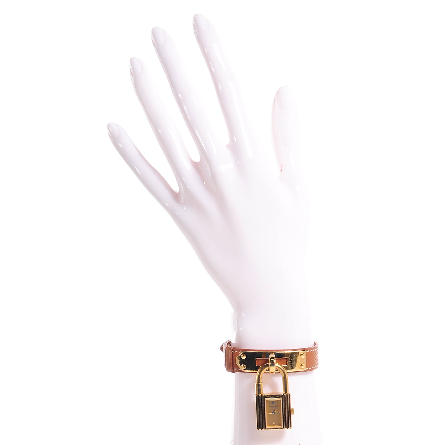 Hermes Stainless Steel Courchevel 20mm Kelly Cadena Quartz Watch Gold 2 of 11