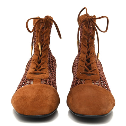 Christian Dior Suede Resille Naughtily-D 30mm Ankle Boots 37.5 Golden Brown 2 of 9