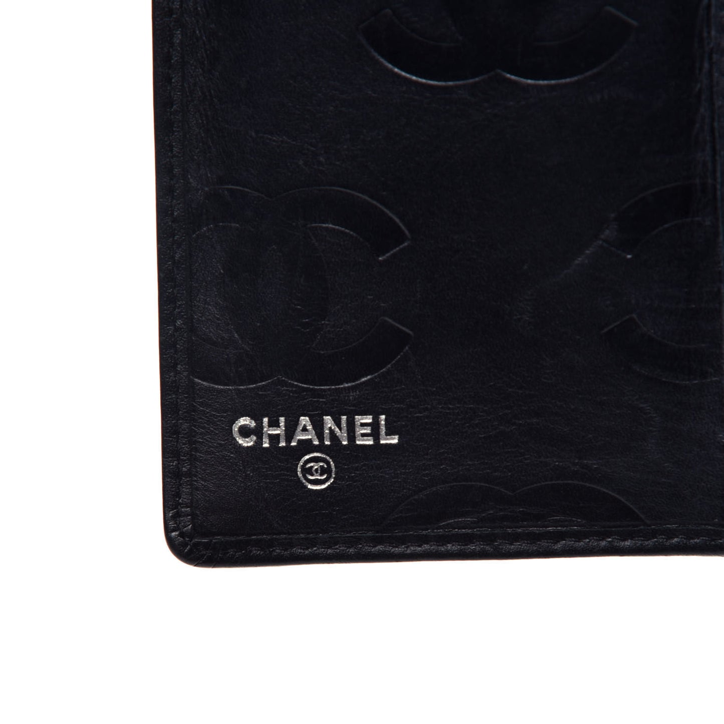 Calfskin Quilted Cambon Yen Wallet Black