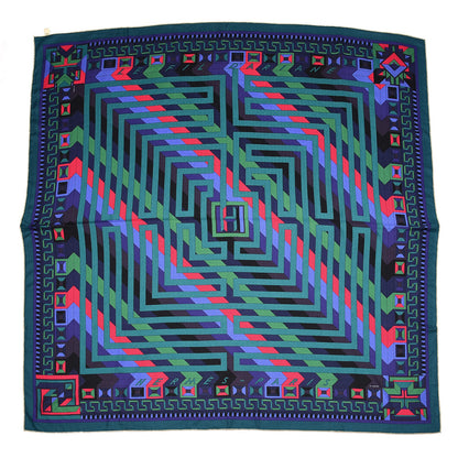Hermes Cashmere Silk Le Fil D'Ariane Shawl 140 Vert Violet Rose Vif 1 of 5