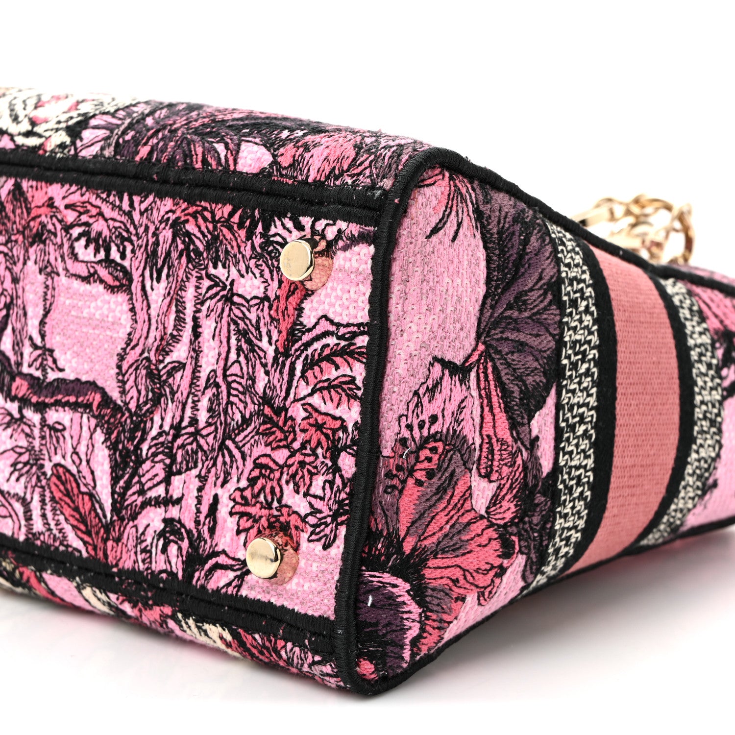 Christian Dior Toile de Jouy Voyage Embroidered Medium Lady D-Lite Fuchsia Multicolor 10 of 10