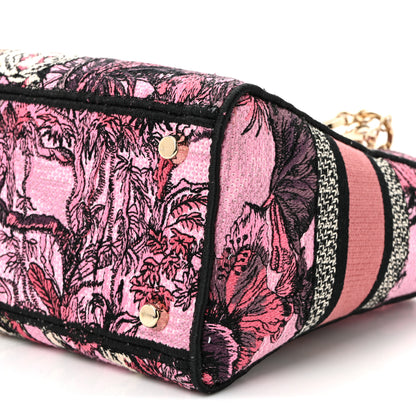 Christian Dior Toile de Jouy Voyage Embroidered Medium Lady D-Lite Fuchsia Multicolor 10 of 10