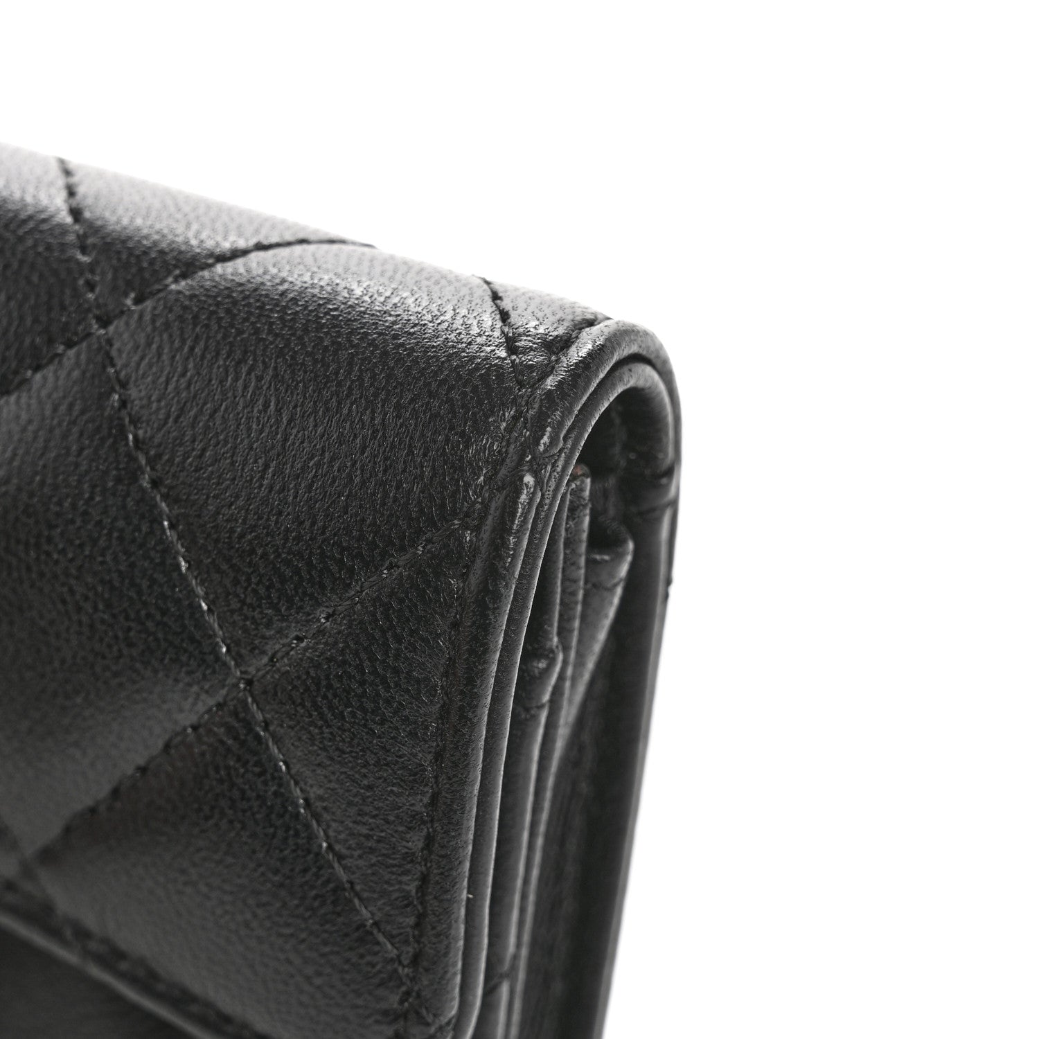Chanel Lambskin Quilted Flap Card Holder Wallet Black 9 of 12