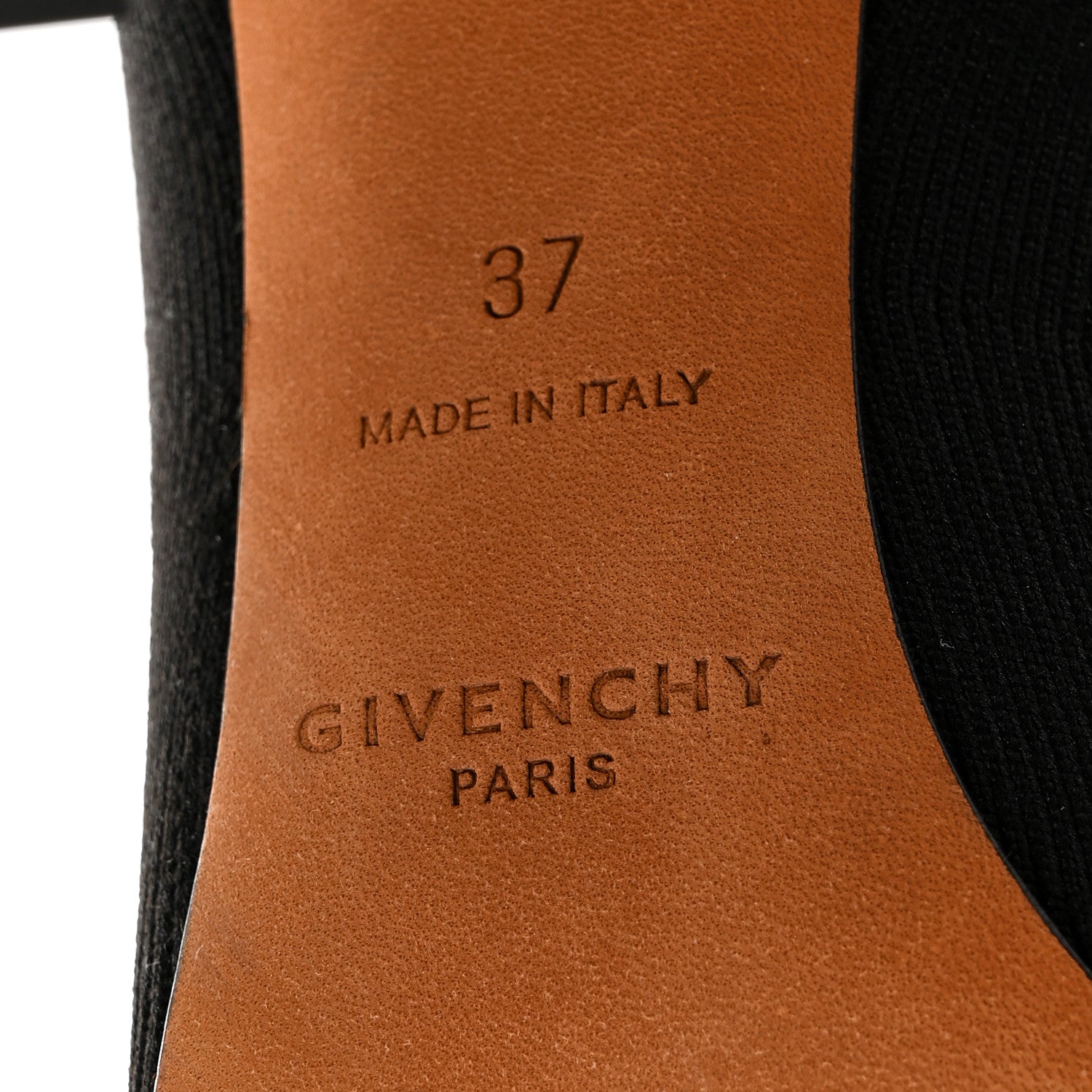 Givenchy Knit Calfskin Over The Knee Pointed Toe Boots 37 Black White 6 of 7