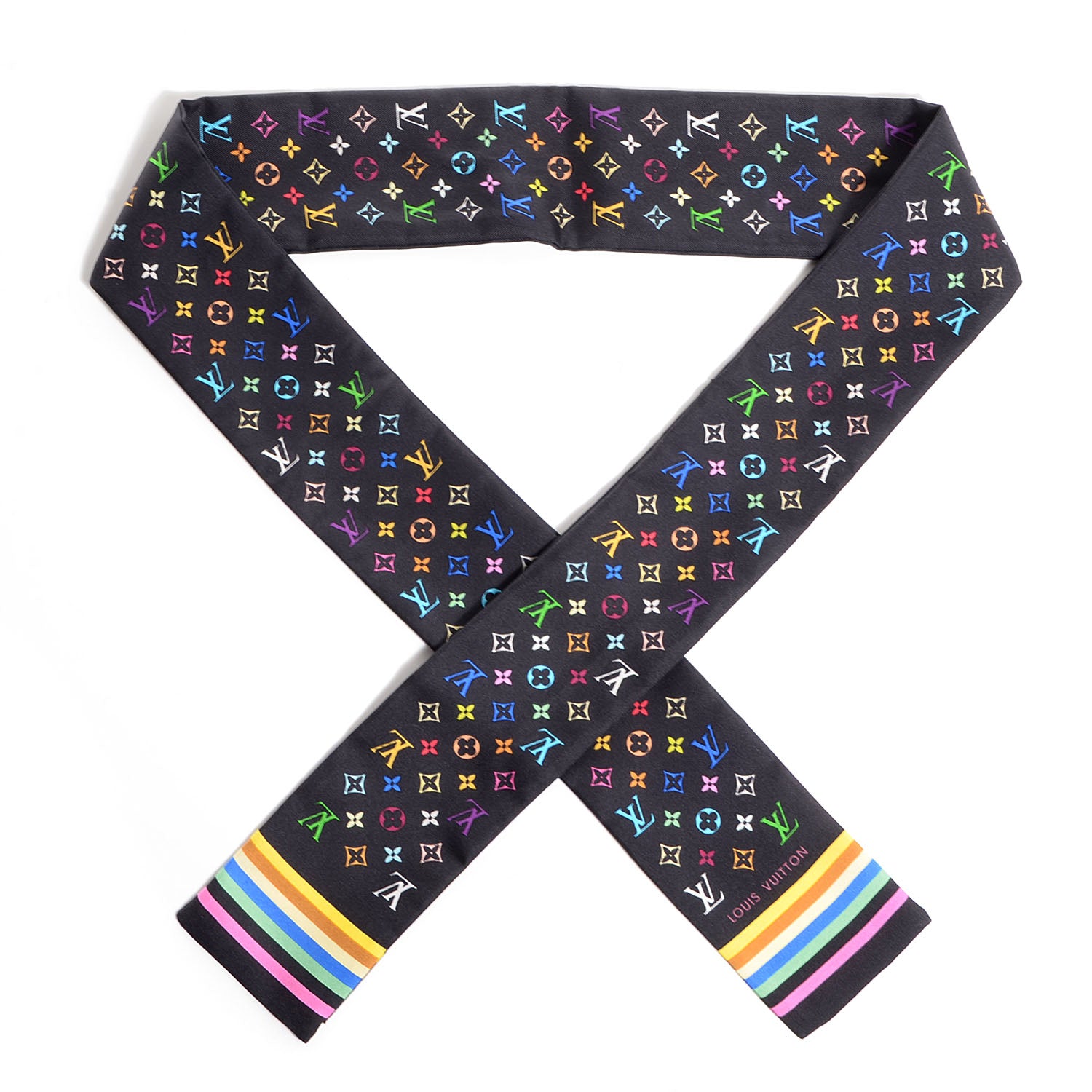 Louis Vuitton Silk Monogram Multicolor Bandeau Black 1 of 4