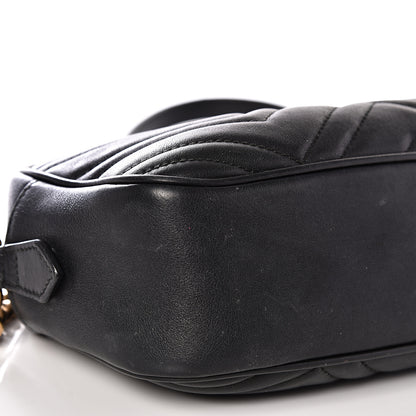 Gucci Calfskin Matelasse Small GG Marmont Chain Shoulder Bag Black 8 of 16