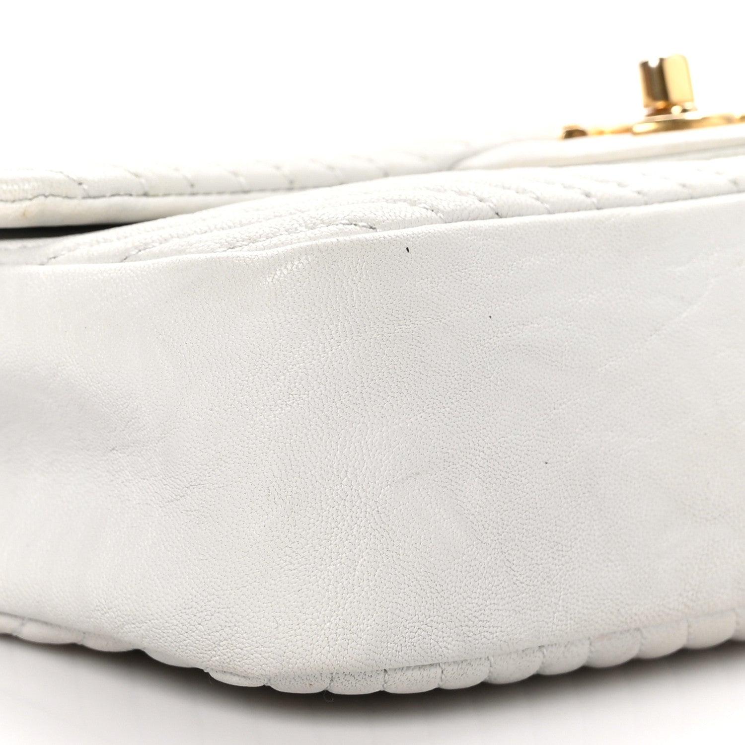 Chanel Calfskin Surpique Chevron Small Flap White 8 of 9