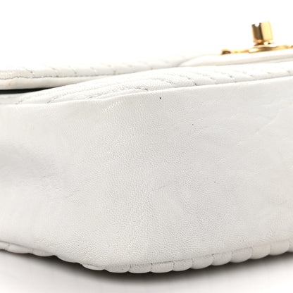 Chanel Calfskin Surpique Chevron Small Flap White 8 of 9