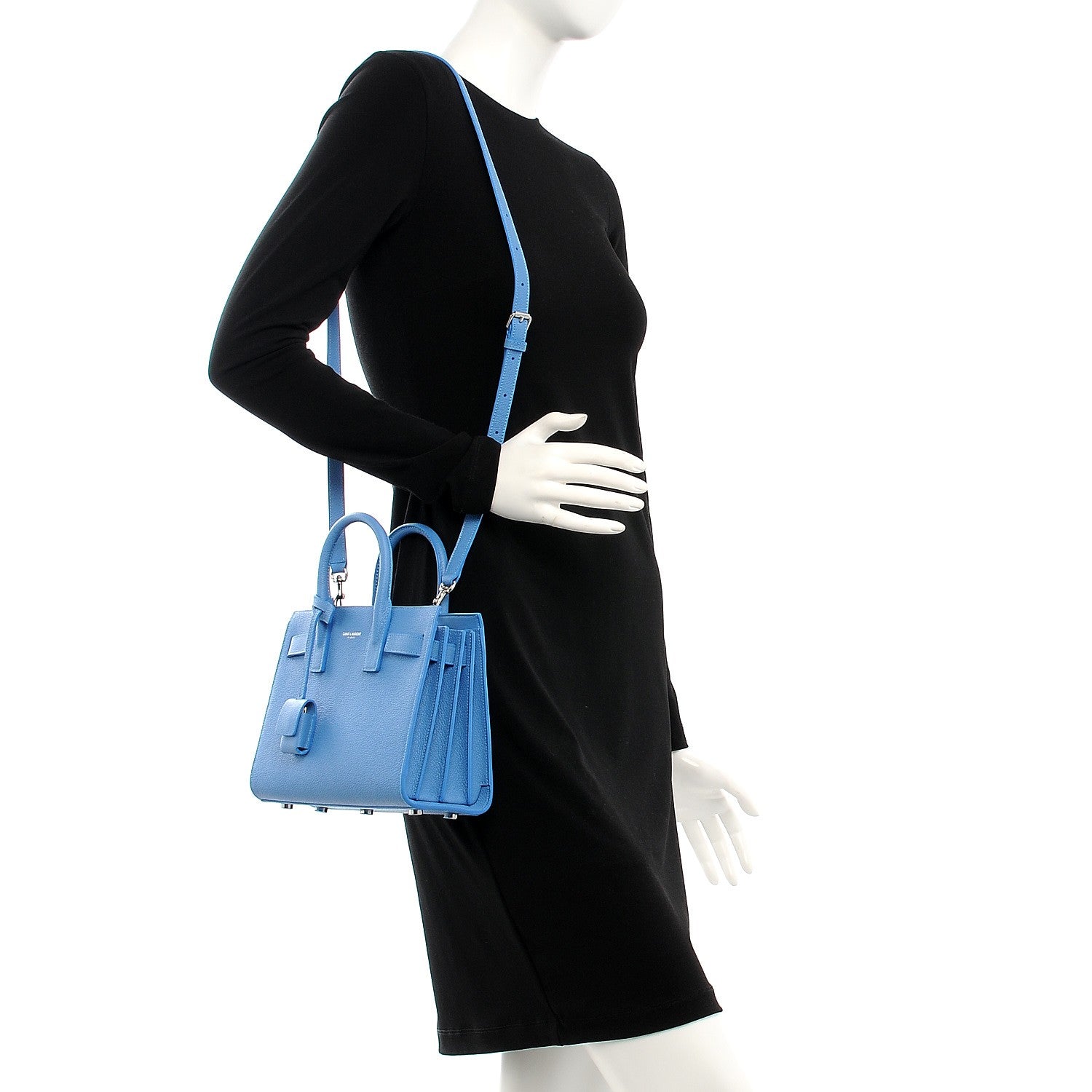 Saint Laurent Grained Calfskin Nano Sac De Jour Blue Clair 2 of 8