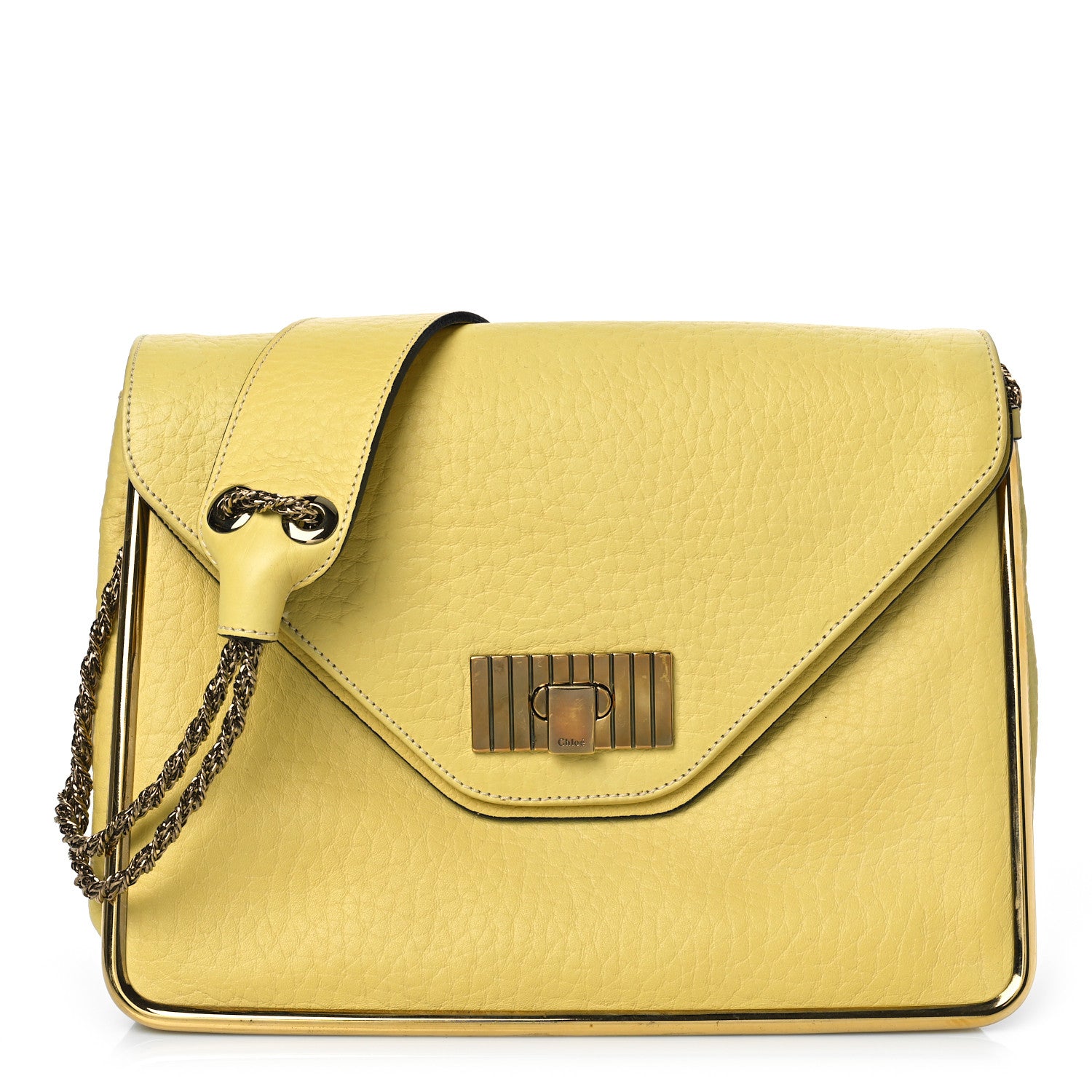 Chloe Grained Calfskin Medium Sally Flap Bag Yellow 1 of 13