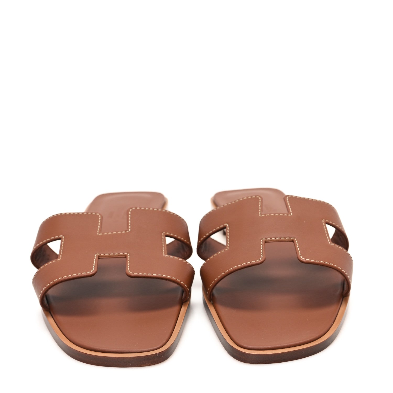 Hermes Box Calfskin Oran Sandals 36 Gold 3 of 9