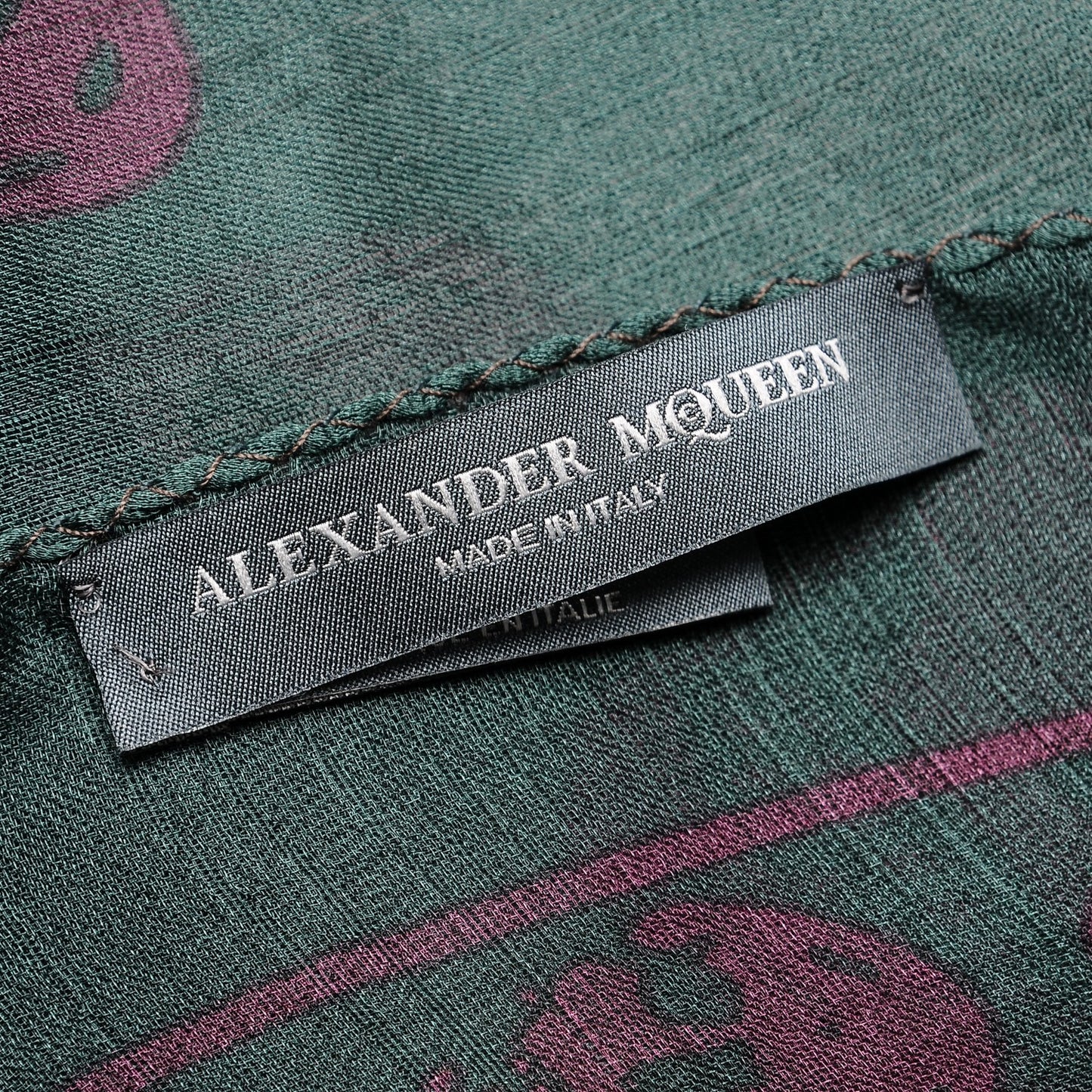 Silk Chiffon Skull Scarf Green Purple