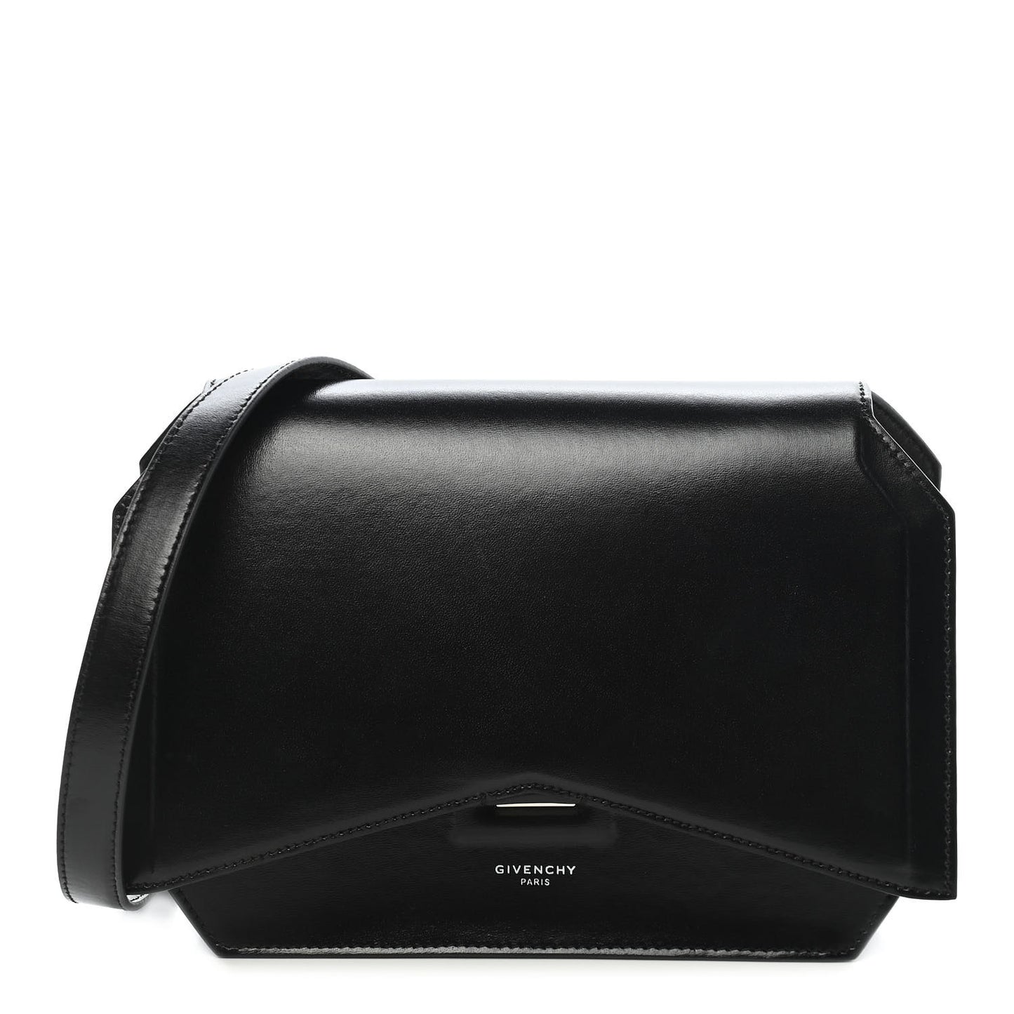 Calfskin Medium Bow Cut Shoulder Bag Black