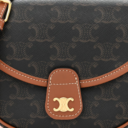 Celine Canvas Calfskin Triomphe Mini Besace Tan 8 of 10