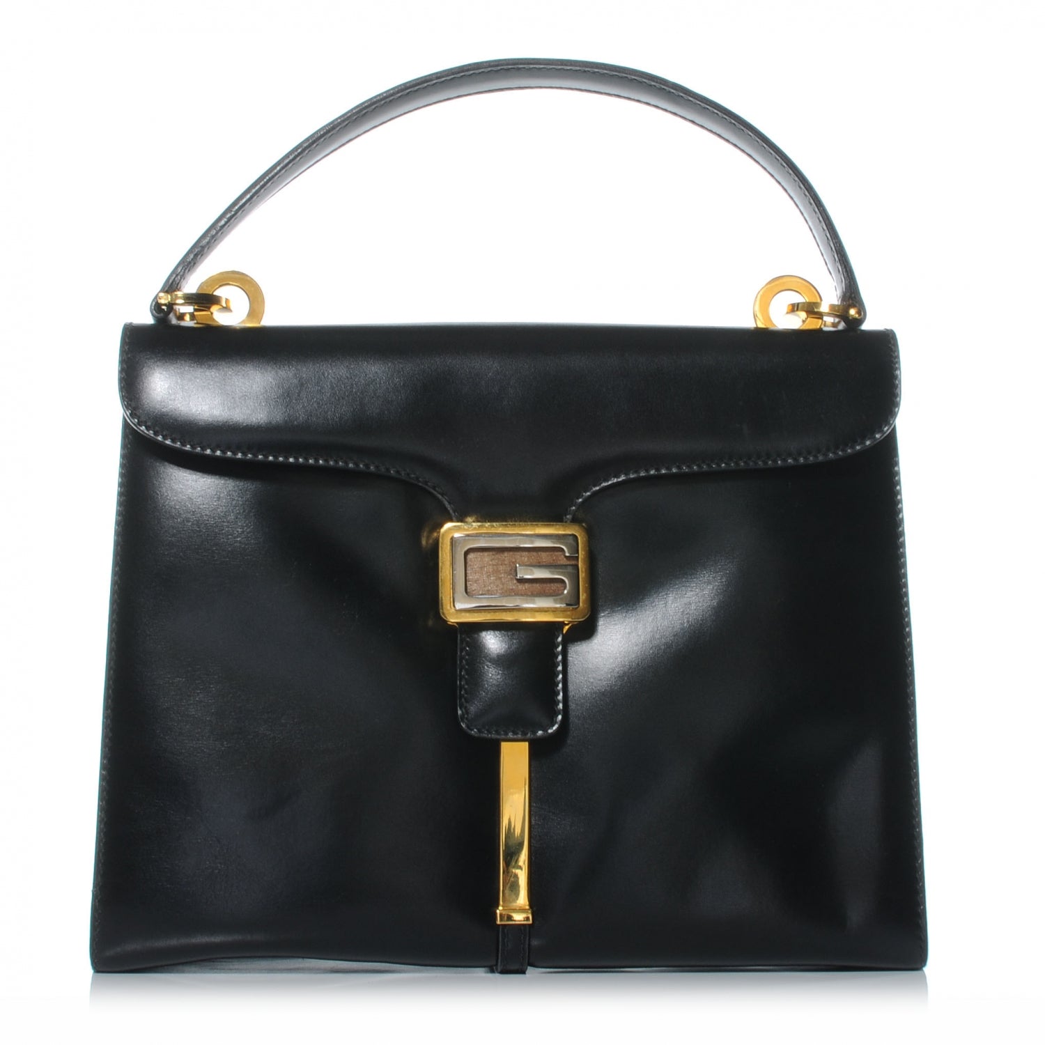 Gucci Leather G Top Handle Bag Black 1 of 6