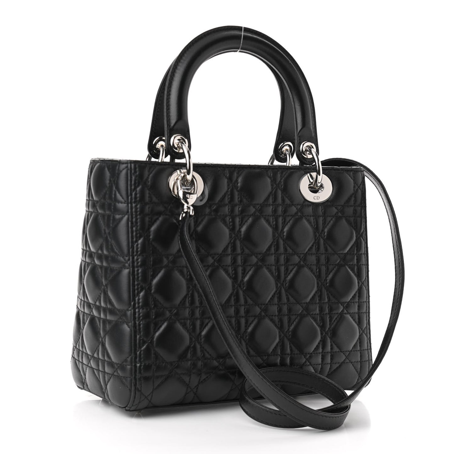 Lambskin Cannage Medium Lady Dior Black