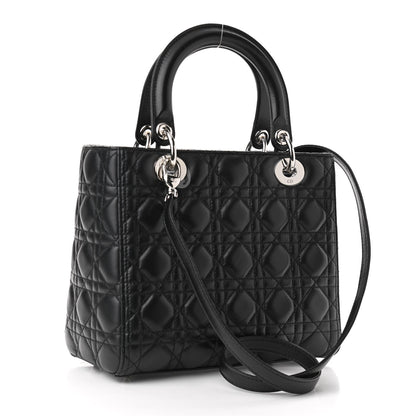 Christian Dior Lambskin Cannage Medium Lady Dior Black 3 of 10
